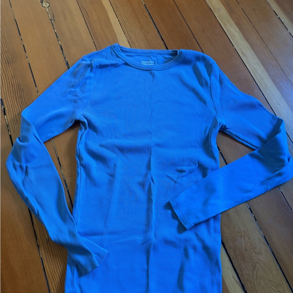 Colourful Standard Women's Long Sleeve Crewneck Tee - Blue